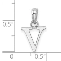 10K White Gold Polished V Block Initial Charm-10K6423WV