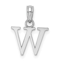 10K White Gold Polished W Block Initial Charm-10K6423WW