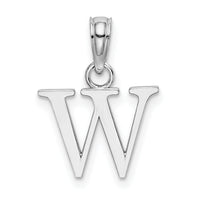 10K White Gold Polished W Block Initial Charm-10K6423WW