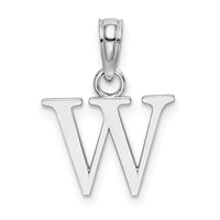 10K White Gold Polished W Block Initial Charm-10K6423WW