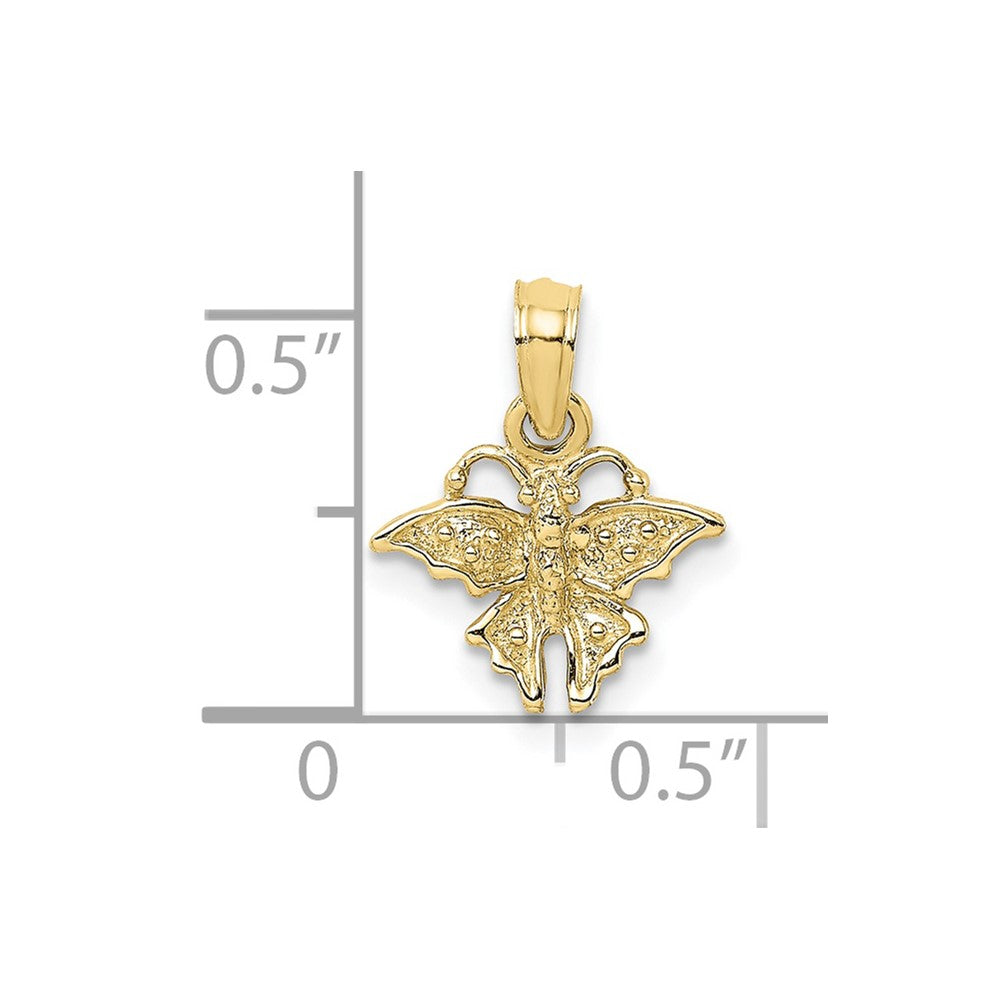 10K Textured Mini Butterfly Charm-10K6429