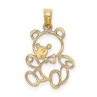 10K Cut Out Teddy Bear Charm-10K6439