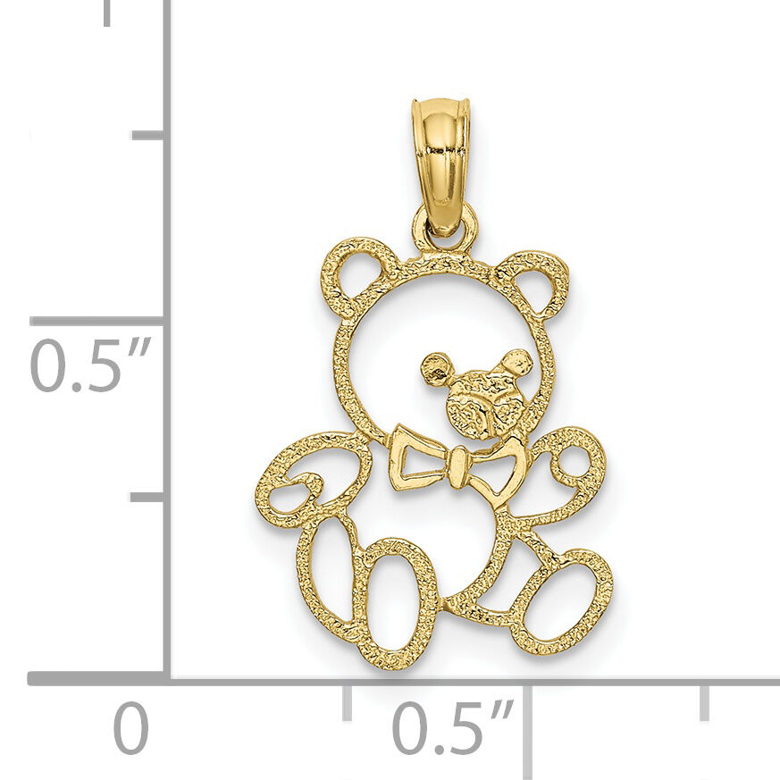10K Cut Out Teddy Bear Charm-10K6439