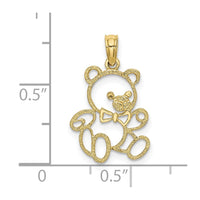 10K Cut Out Teddy Bear Charm-10K6439