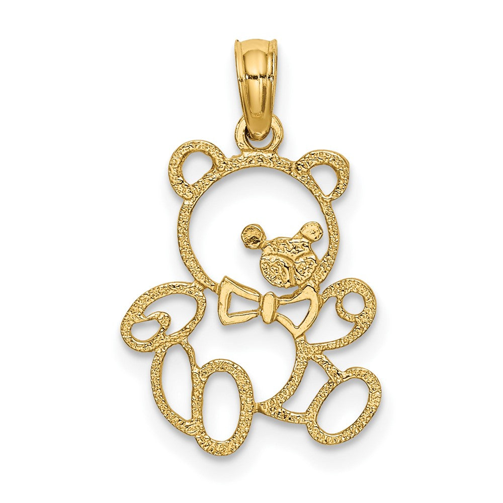 10K Cut Out Teddy Bear Charm-10K6439
