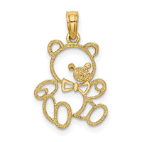 10K Cut Out Teddy Bear Charm-10K6439