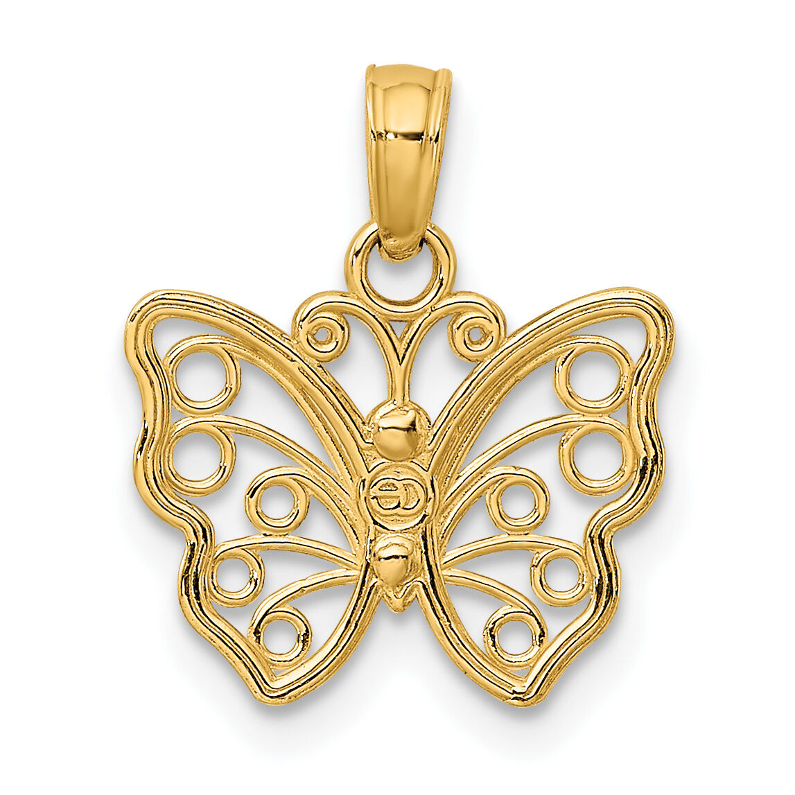 10K Cut-Out Small Butterfly Charm-10K6443
