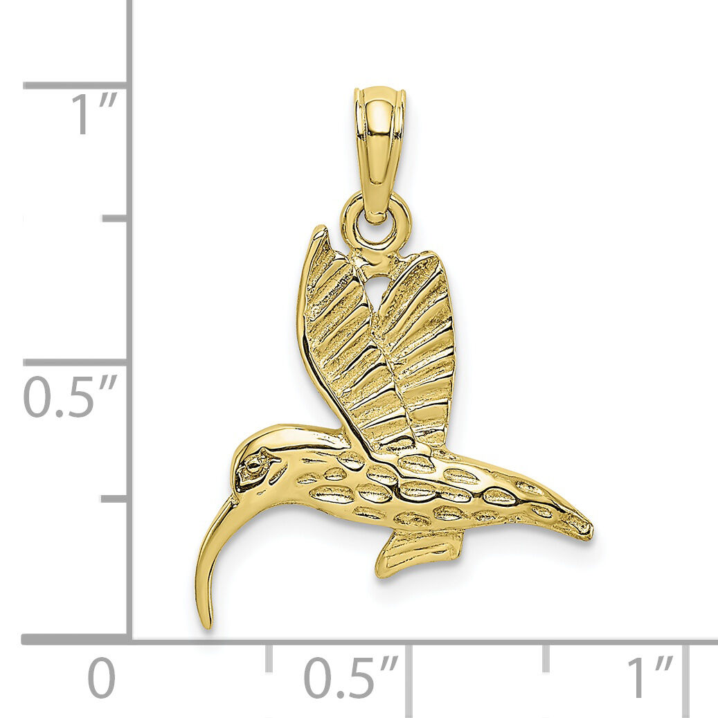 10K Textured Hummingbird Flying Charm-10K6447