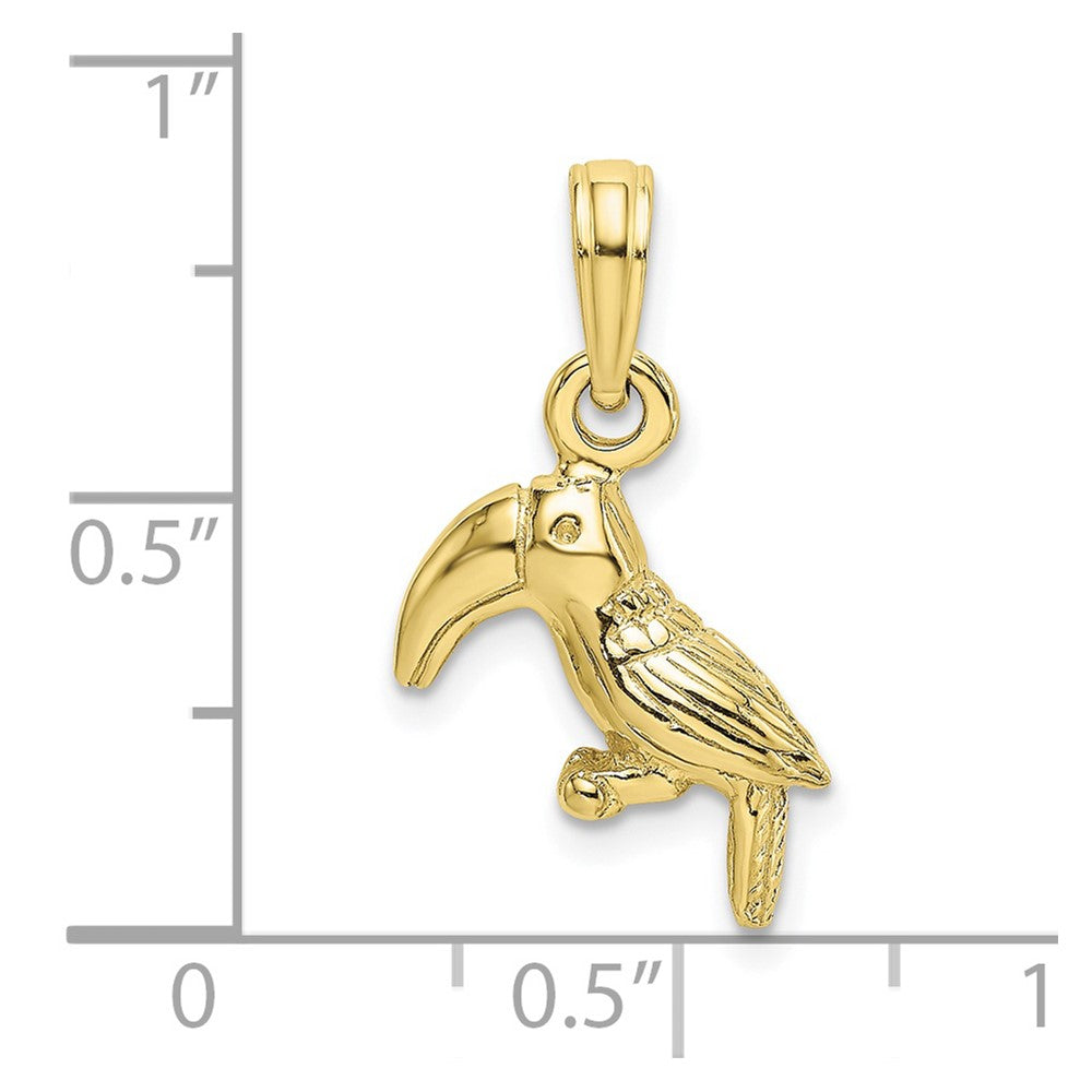 10K 3-D Textured/Polished Toucan Bird Charm-10K6448