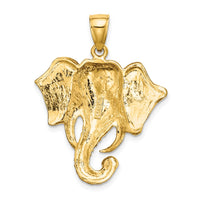 10K 2-D Elephant Head w/ Twisted Trunk Charm-10K6449