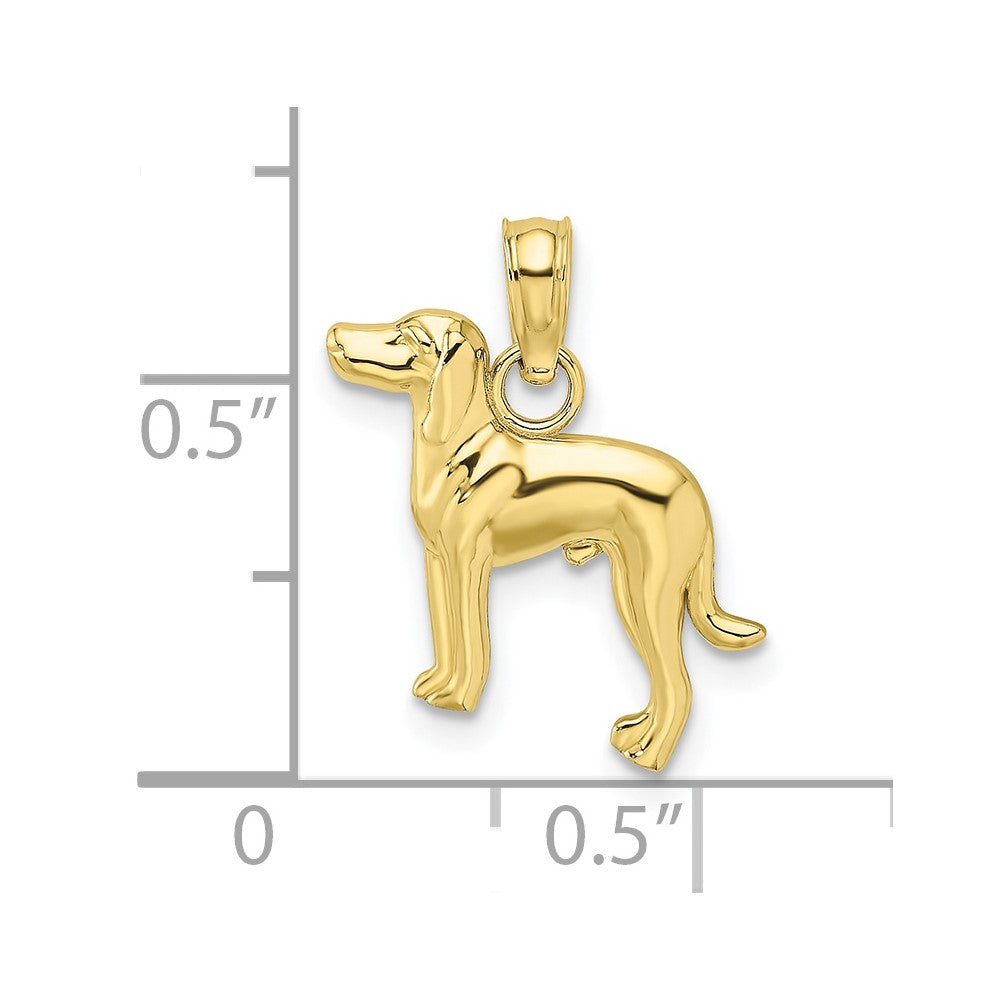 10K 2-D Greyhound Dog Charm-10K6453