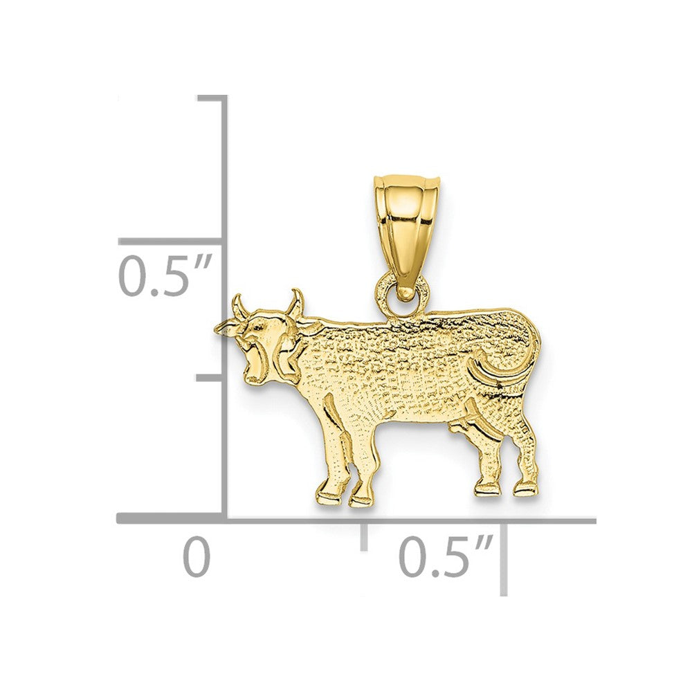 10K Flat and Engraved Cow Charm-10K6455