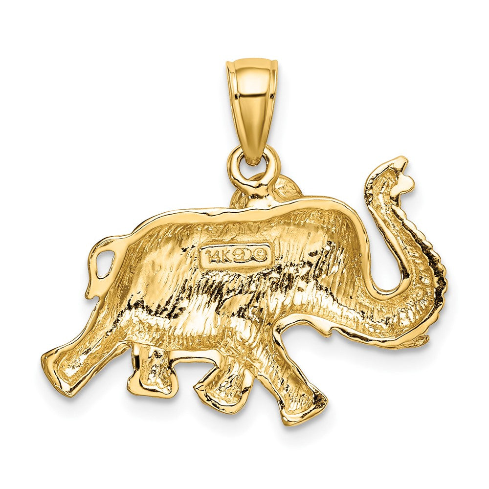 10K 2-D Elephant Running w/ Raised Trunk Charm-10K6458