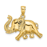 10K 2-D Elephant Running w/ Raised Trunk Charm-10K6458