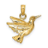 10K Engraved Hummingbird Charm-10K6466