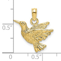 10K Engraved Hummingbird Charm-10K6466