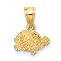 10K Flat and Engraved Mini Turtle Charm-10K6472