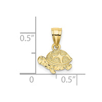 10K Flat and Engraved Mini Turtle Charm-10K6472