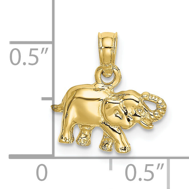 10K Polished Small Elephant Charm-10K6474