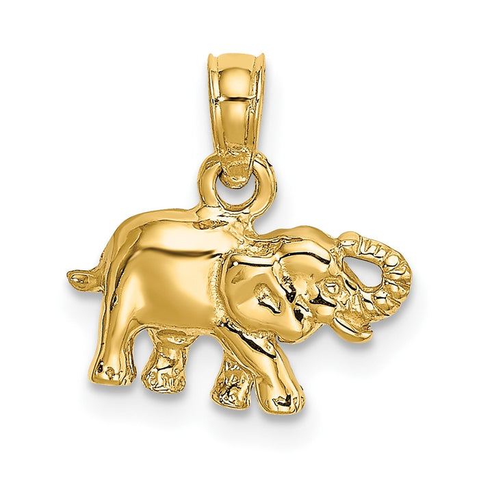 10K Polished Small Elephant Charm-10K6474