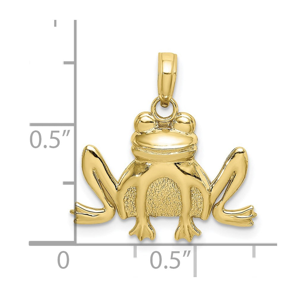 10K Textured Sitting Frog Charm-10K6475