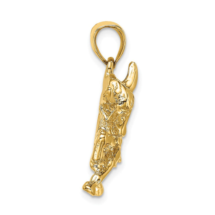 10K Polished Raging Bull with Horns Charm-10K6491