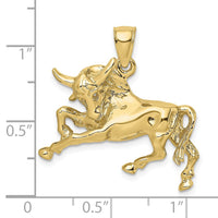 10K Polished Raging Bull with Horns Charm-10K6491