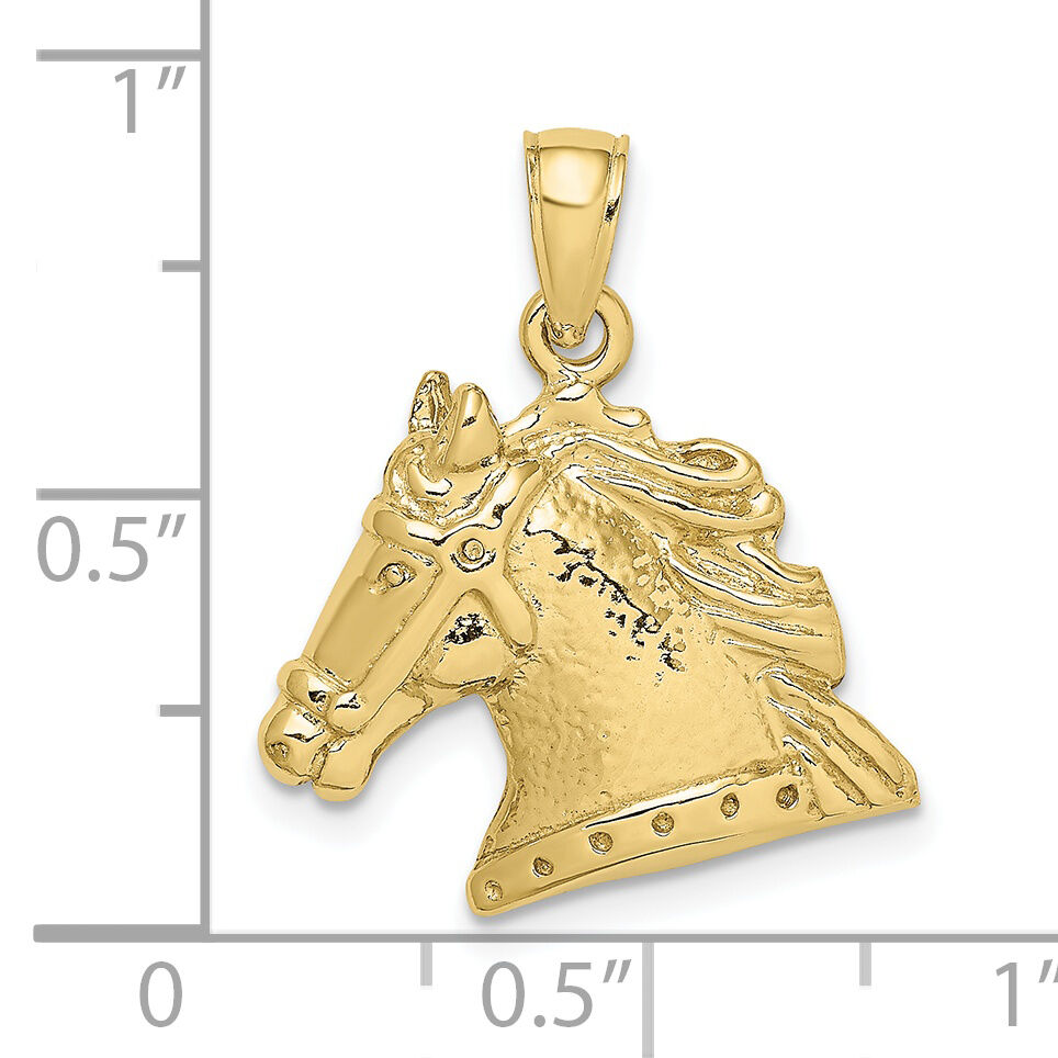 10K Textured Horse Head Charm-10K6496