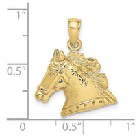 10K Textured Horse Head Charm-10K6496