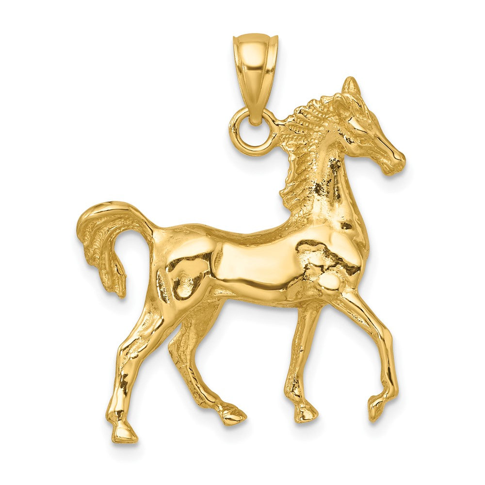 10K 3-D Polished Horse Charm-10K6507