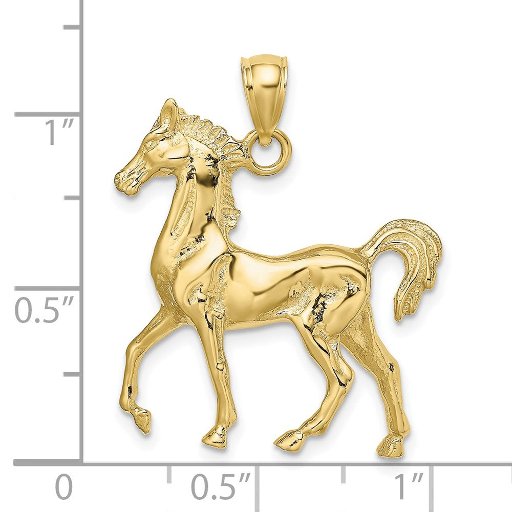 10K 3-D Polished Horse Charm-10K6507