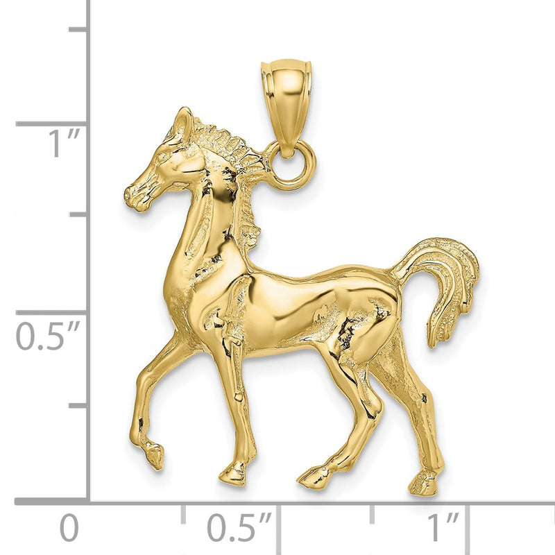 10K 3-D Polished Horse Charm-10K6507