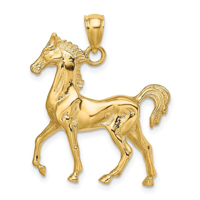 10K 3-D Polished Horse Charm-10K6507