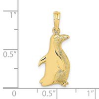 10K 2-D Polished and Engraved Penguin Charm-10K6509