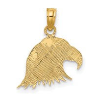 10K Engraved Flat Eagle Head Charm-10K6513