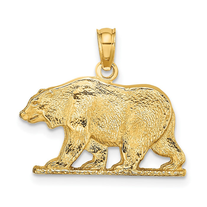 10K Textured Bear Charm-10K6515