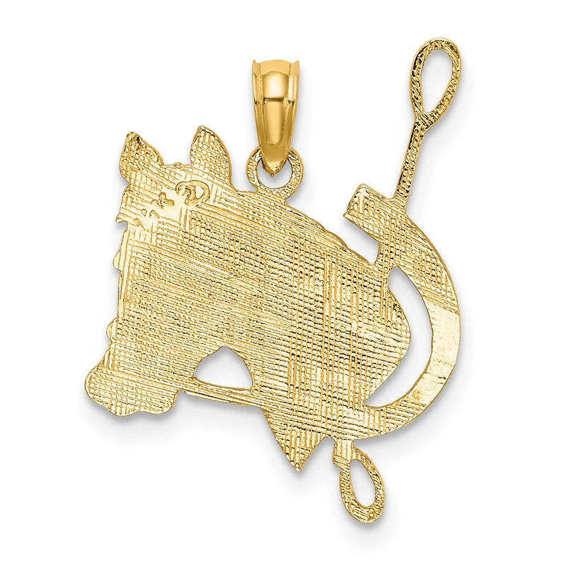 10K Textured Horse Head and Shoe Charm-10K6527