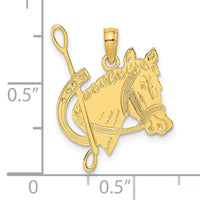10K Textured Horse Head and Shoe Charm-10K6527
