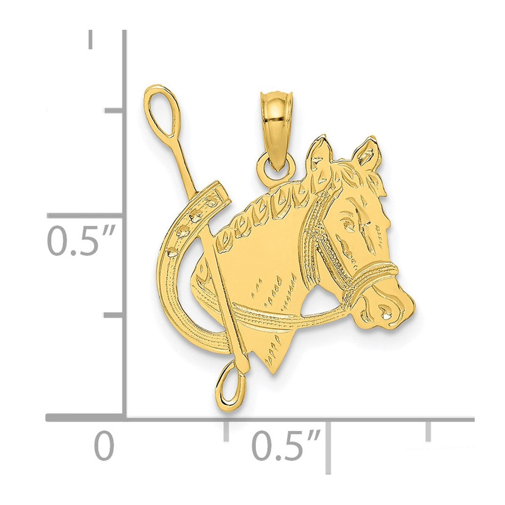 10K Textured Horse Head and Shoe Charm-10K6527