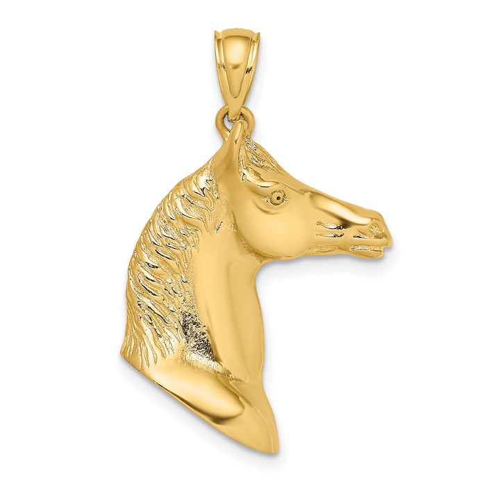 10K 3-D Polished Horse Head Charm-10K6530