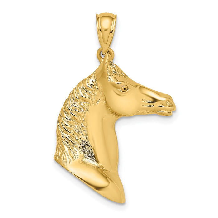 10K 3-D Polished Horse Head Charm-10K6530