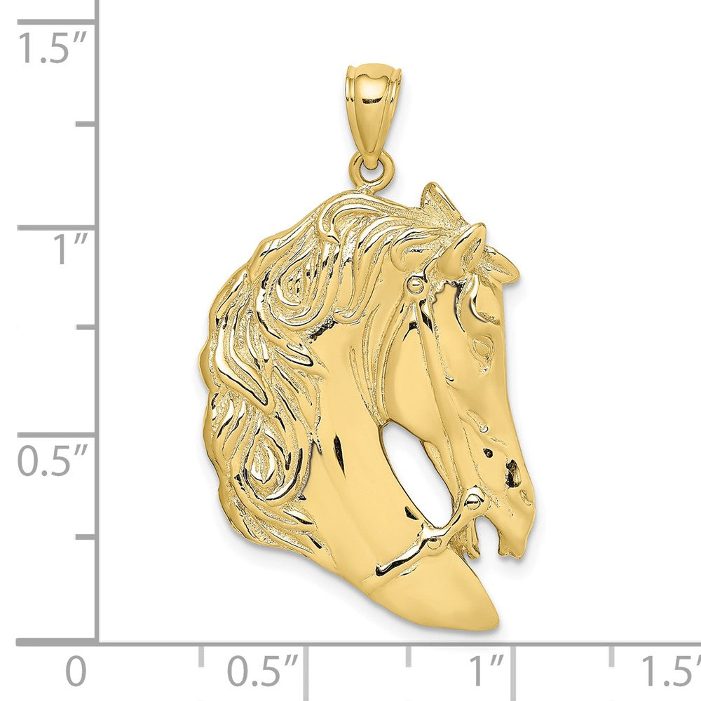 10K Horse Head w/Long Mane Charm-10K6531