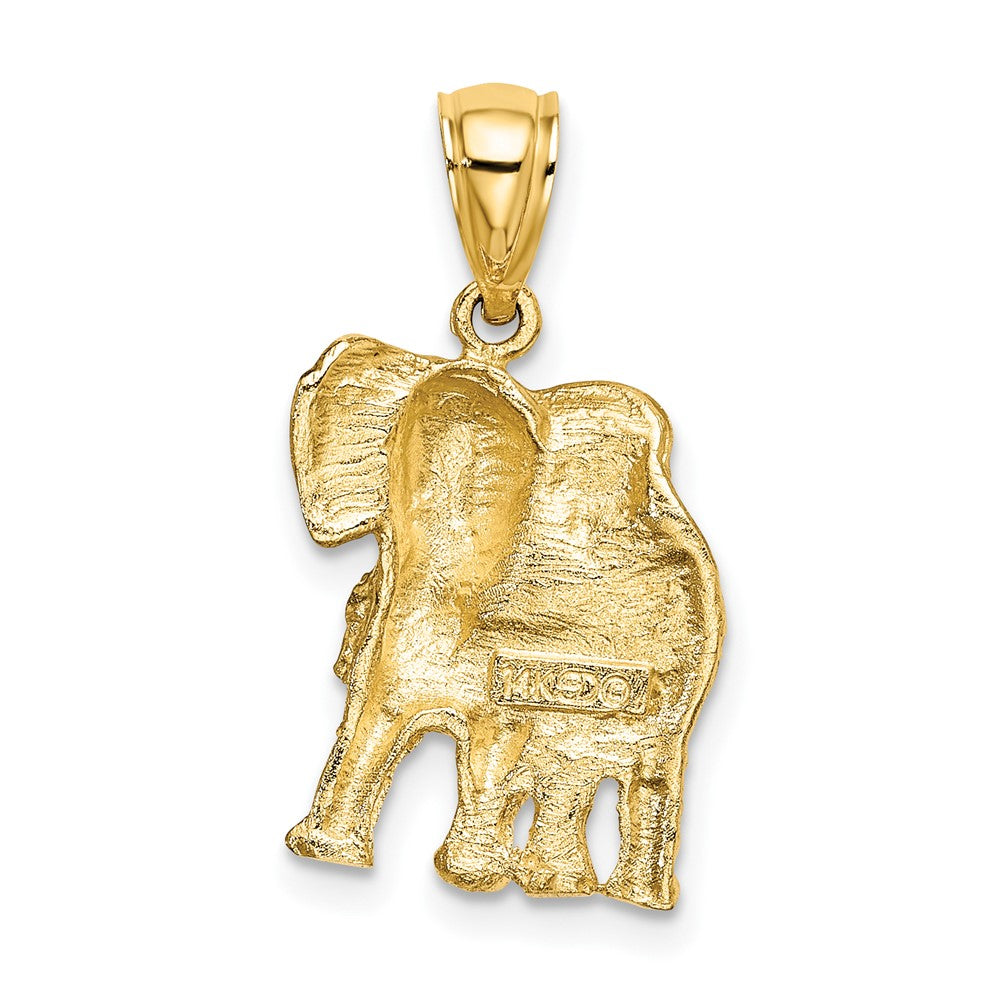 10K 2-D Elephant w/ Raised Trunk Charm-10K6533