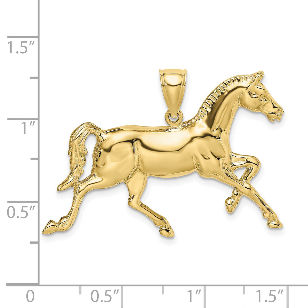 10K 2-D Polished Horse Charm-10K6538