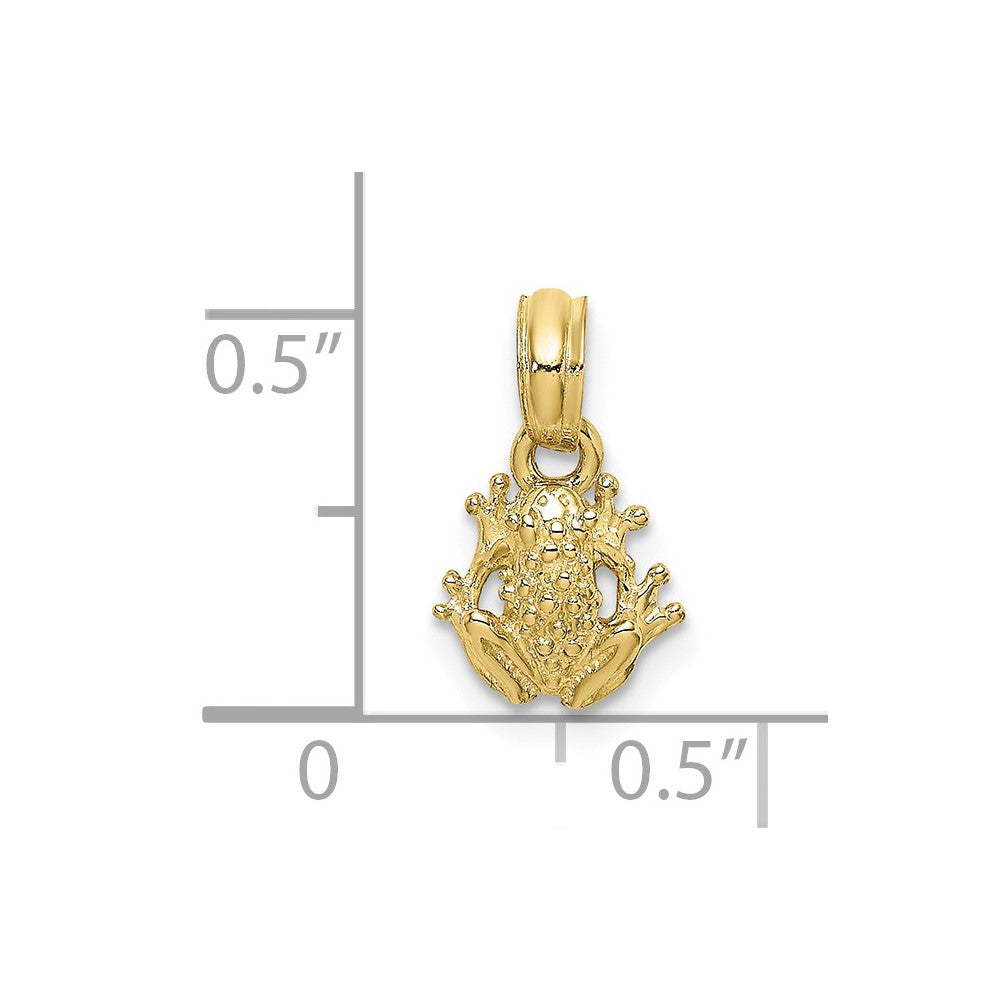 10K Textured Miniature Frog Charm-10K6551