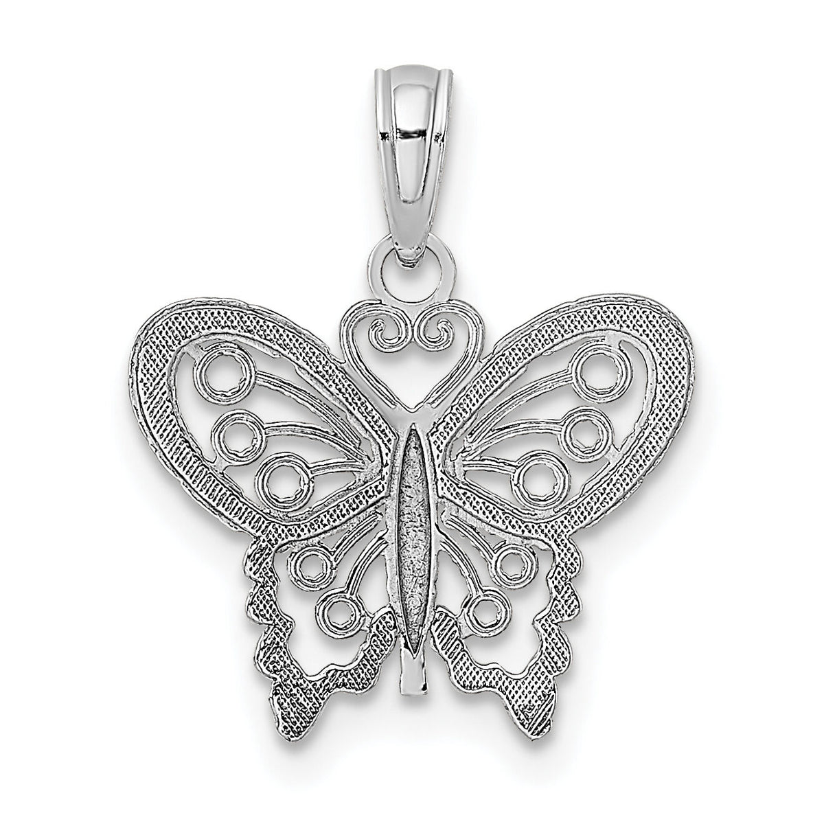 10K White Gold Polished Butterfly Charm-10K6554W