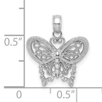 10K White Gold Polished Butterfly Charm-10K6554W