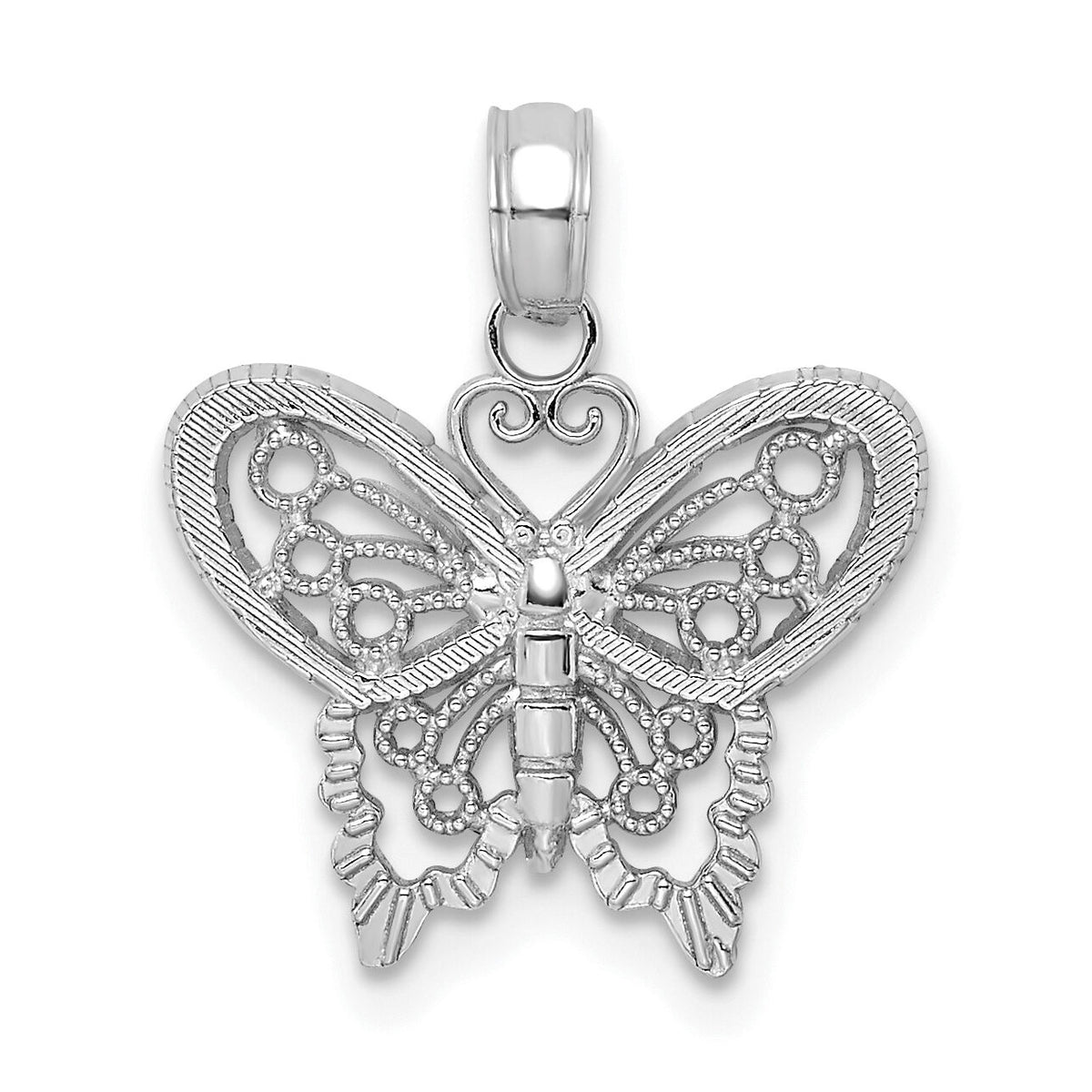 10K White Gold Polished Butterfly Charm-10K6554W