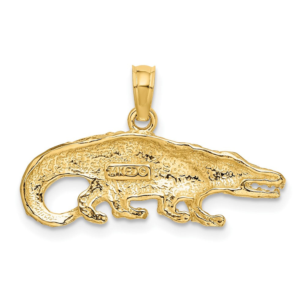 10K 2-D Textured Alligator Charm-10K6559