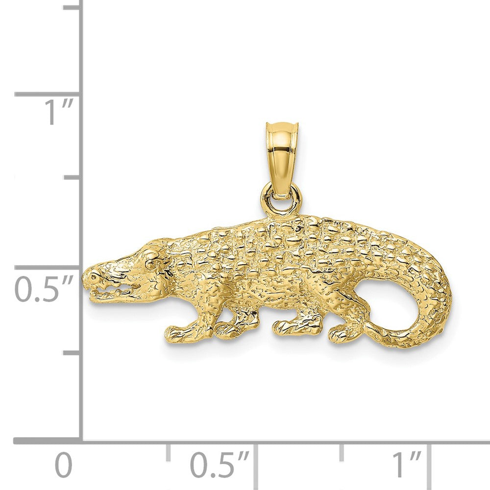 10K 2-D Textured Alligator Charm-10K6559